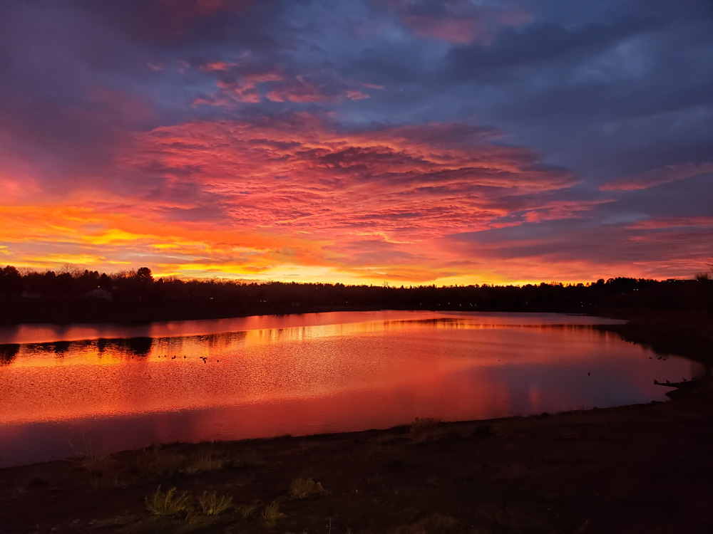 Sunrise over Maple Grove Reservoir